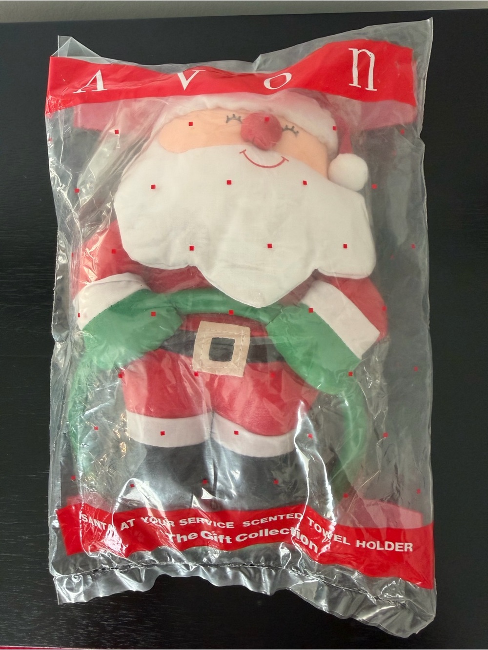 Vintage Avon Santa at Your Service Christmas Towel Holder - New